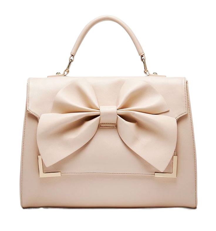 creme bow bag